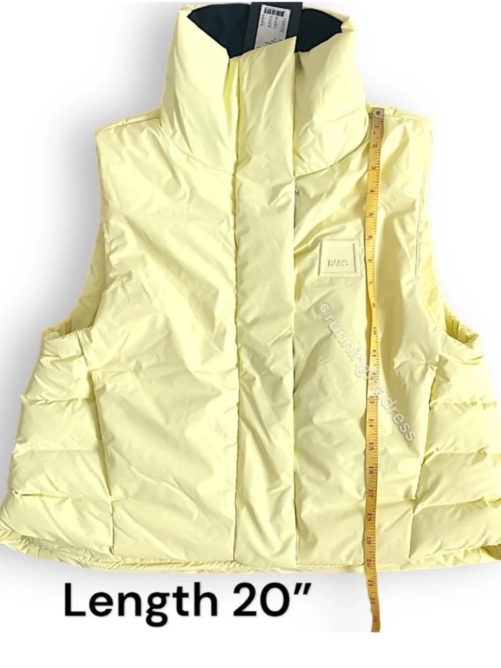 RAINS Loop Vest Straw Yellow Waterproof Puffer Insulated Gilet Unisex Medium M